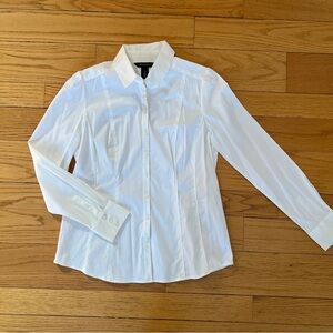White House Black Market White Blouse with flattering seaming